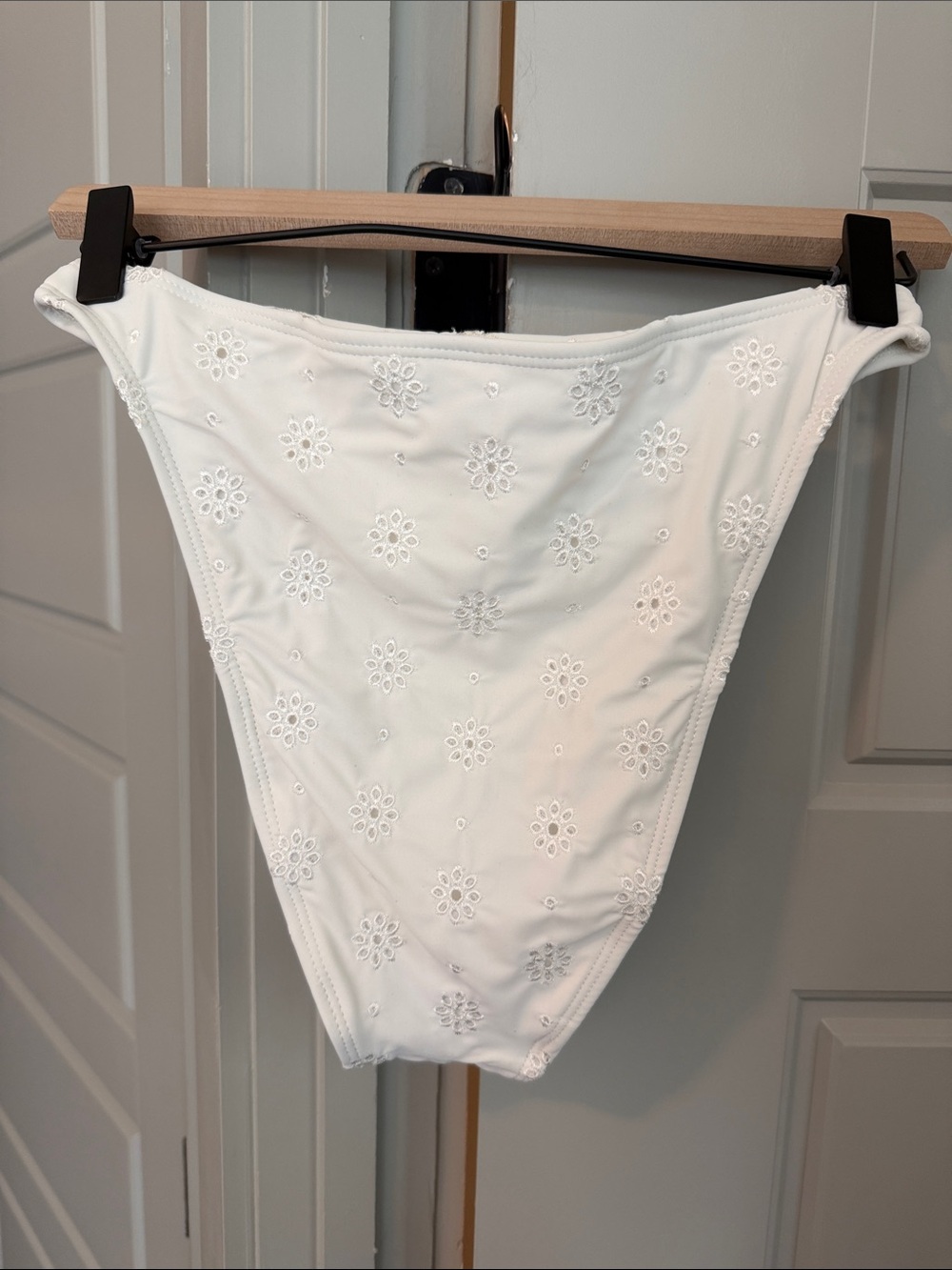 Wild Fable White Eyelet High Waist Cheeky Bikini Bottom - Picture 3 of 12